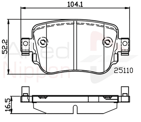 Brake Pad Set, disc brake (ADB02220)