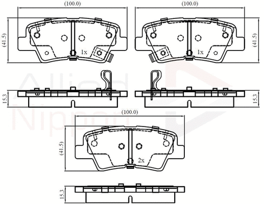 Brake Pad Set, disc brake (ADB32161)
