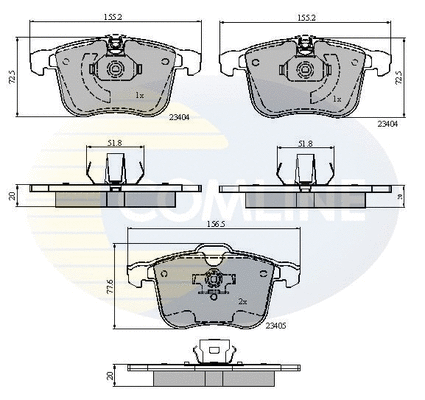 Brake Pad Set, disc brake (CBP01593)