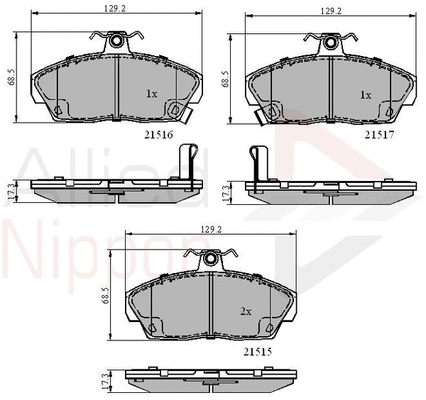 Brake Pad Set, disc brake (ADB3232)