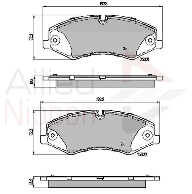 Brake Pad Set, disc brake (ADB02030)