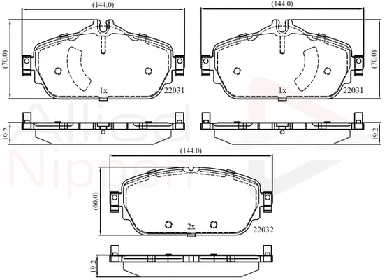 Brake Pad Set, disc brake (ADB02346)