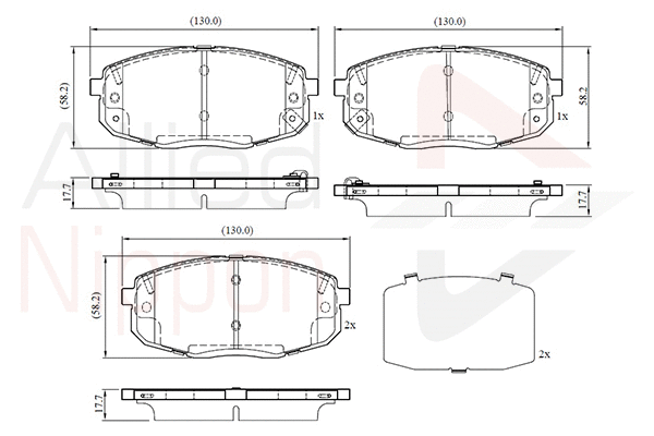 Brake Pad Set, disc brake (ADB32759)