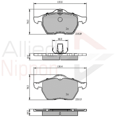 Brake Pad Set, disc brake (ADB0749)