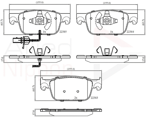 Brake Pad Set, disc brake (ADB12352)