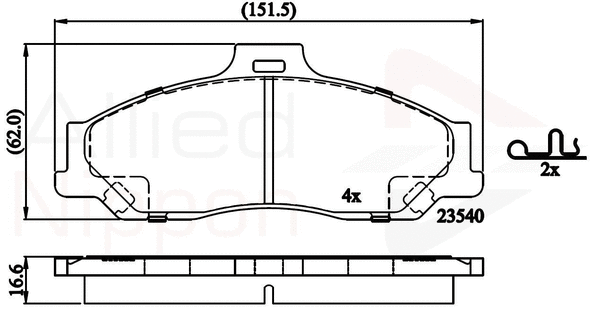 Brake Pad Set, disc brake (ADB31245)