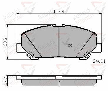 Brake Pad Set, disc brake (ADB01701)