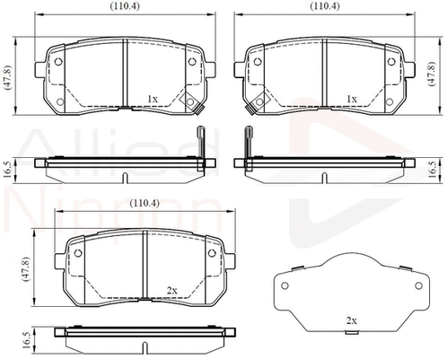 Brake Pad Set, disc brake (ADB31675)