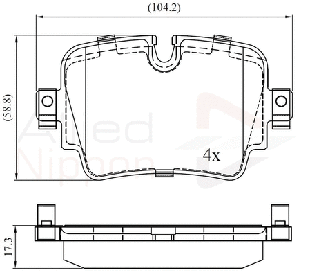 Brake Pad Set, disc brake (ADB02454)