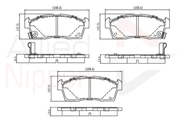 Brake Pad Set, disc brake (ADB3793)