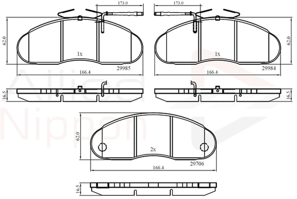 Brake Pad Set, disc brake (ADB1991)