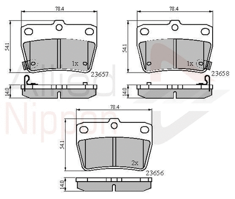 Brake Pad Set, disc brake (ADB31134)