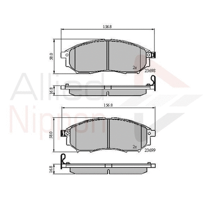 Brake Pad Set, disc brake (ADB31524)