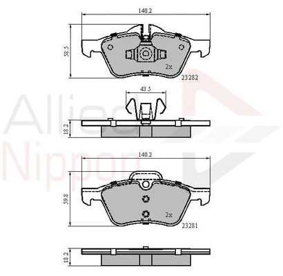 Brake Pad Set, disc brake (ADB01548)