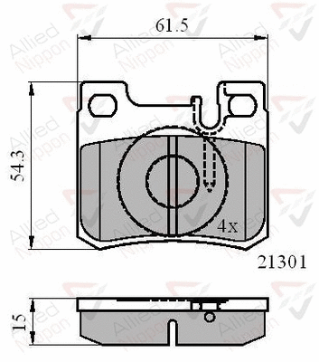 Brake Pad Set, disc brake (ADB01067)