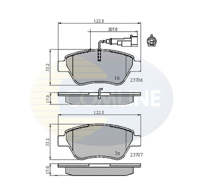Brake Pad Set, disc brake (CBP11702)