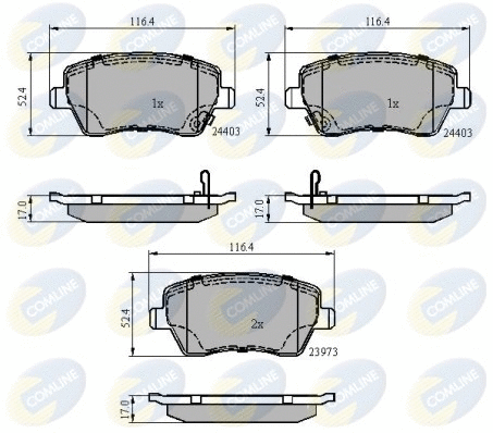 Brake Pad Set, disc brake (CBP3984)