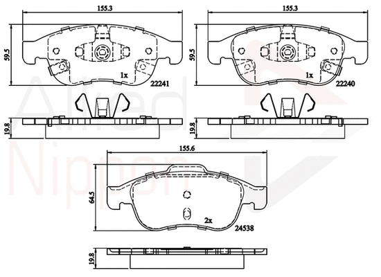 Brake Pad Set, disc brake (ADB32293)