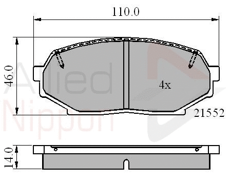 Brake Pad Set, disc brake (ADB0754)
