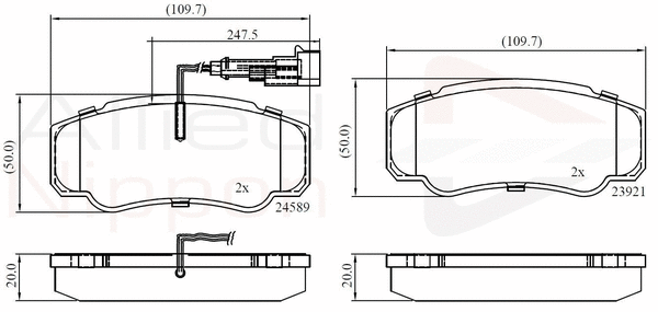 Brake Pad Set, disc brake (ADB16032)