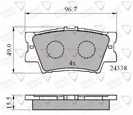 Brake Pad Set, disc brake (ADB01581)