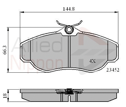 Brake Pad Set, disc brake (ADB0162)