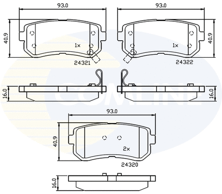 Brake Pad Set, disc brake (CBP32016)