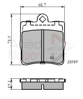 Brake Pad Set, disc brake (ADB0454)