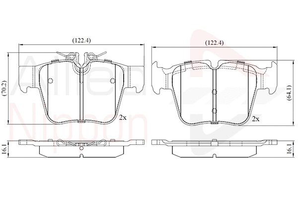 Brake Pad Set, disc brake (ADB02641)