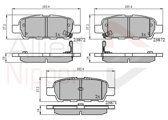 Brake Pad Set, disc brake (ADB3912)
