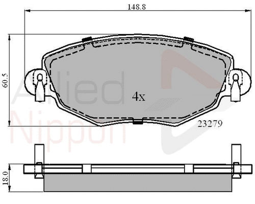 Brake Pad Set, disc brake (ADB01110)