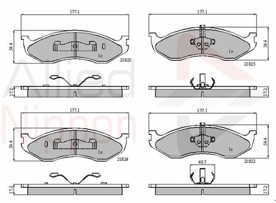 Brake Pad Set, disc brake (ADB0845)