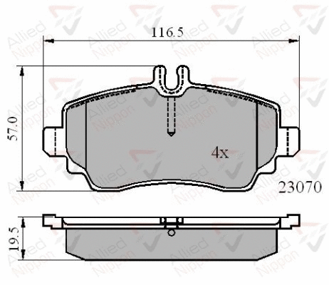 Brake Pad Set, disc brake (ADB01318)