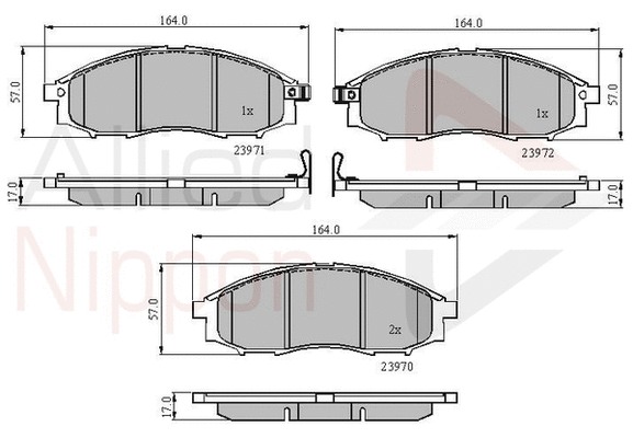 Brake Pad Set, disc brake (ADB31193)