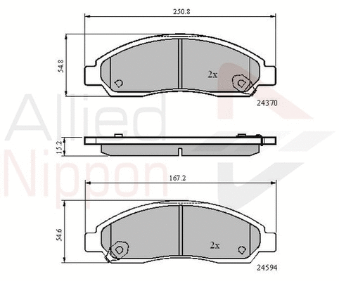 Brake Pad Set, disc brake (ADB31573)