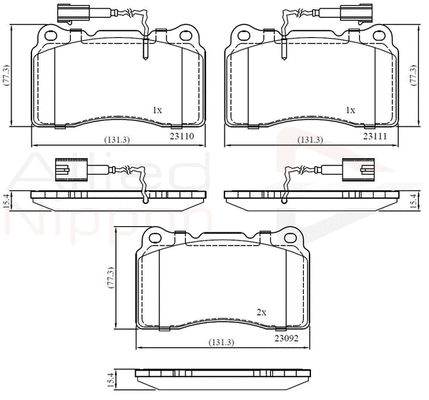 Brake Pad Set, disc brake (ADB11721)