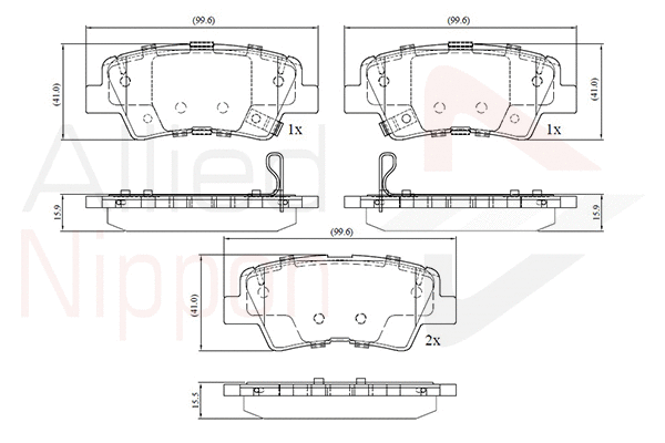 Brake Pad Set, disc brake (ADB32694)
