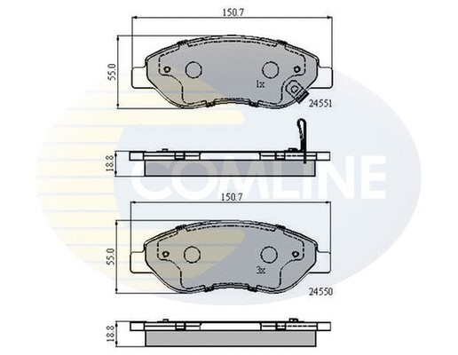 Brake Pad Set, disc brake (CBP31638)