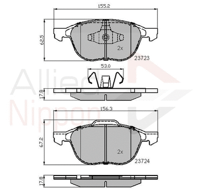 Brake Pad Set, disc brake (ADB01323)