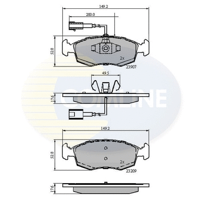 Brake Pad Set, disc brake (CBP12044)