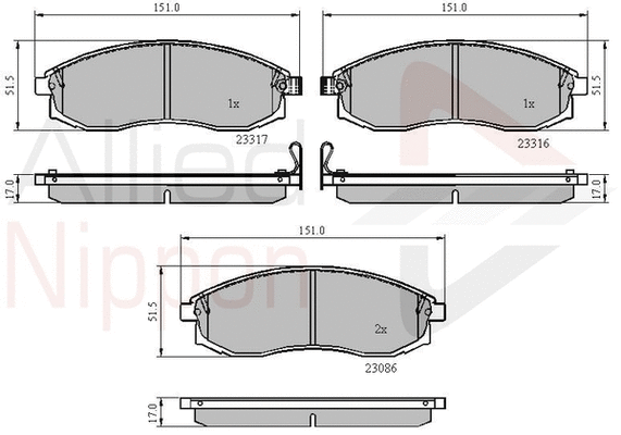 Brake Pad Set, disc brake (ADB3776)