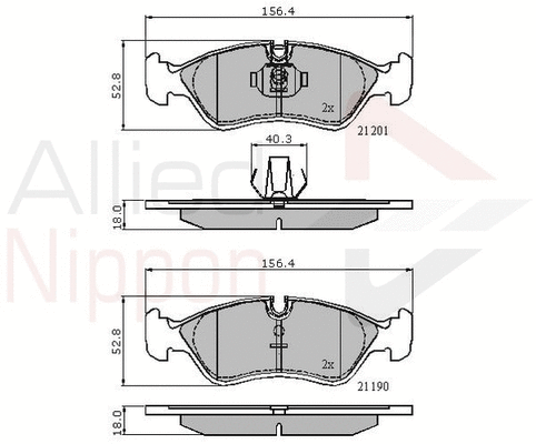 Brake Pad Set, disc brake (ADB01007)