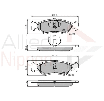 Brake Pad Set, disc brake (ADB0502)