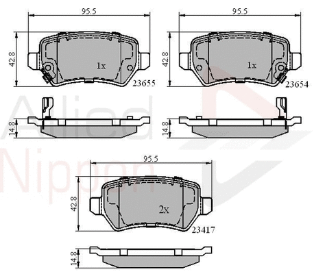 Brake Pad Set, disc brake (ADB31551)