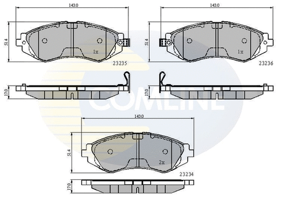 Brake Pad Set, disc brake (CBP3435)