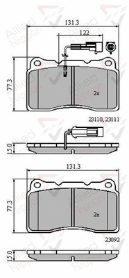 Brake Pad Set, disc brake (ADB11022)