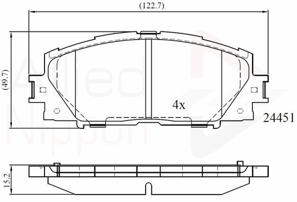 Brake Pad Set, disc brake (ADB06014)