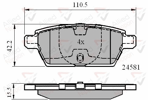 Brake Pad Set, disc brake (ADB01514)