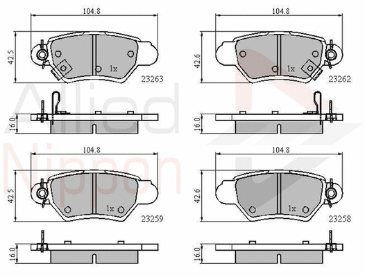 Brake Pad Set, disc brake (ADB3750)