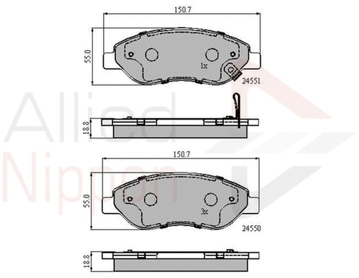 Brake Pad Set, disc brake (ADB31638)